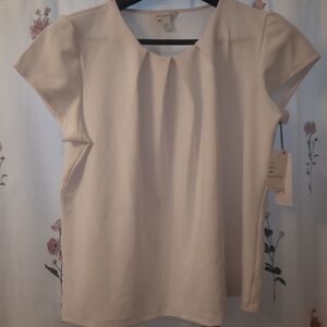 Liz Claiborne White Cap Sleeve Blouse